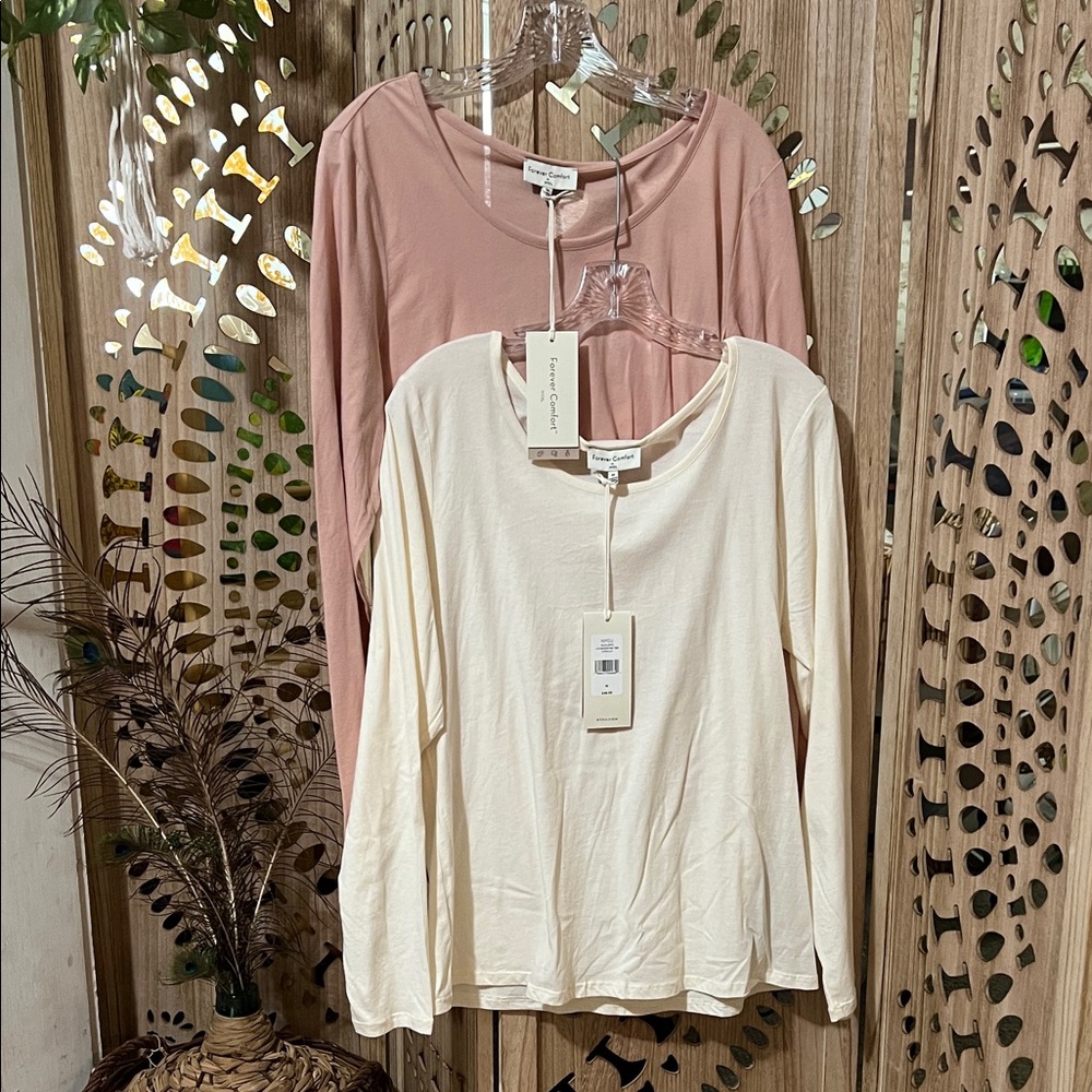 NWT - Forever Comfort by NYDJ - 2 Long sleeve layering T’s - MEDIUM